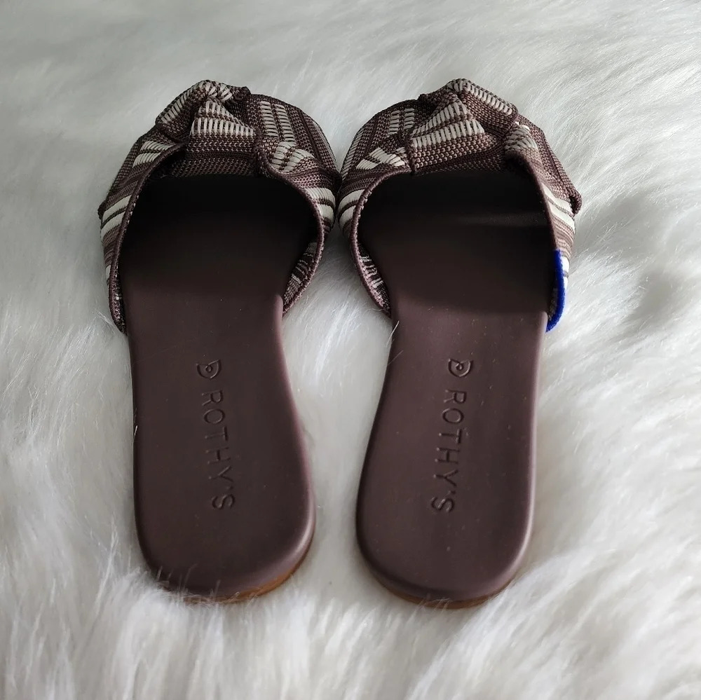 Rothy's The Knot Sandal in Taupe Stripe - Picture 7 of 8
